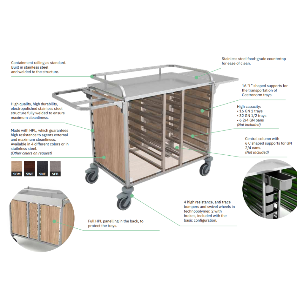 Serving and retail trolley ROCAM 042INCARE/B