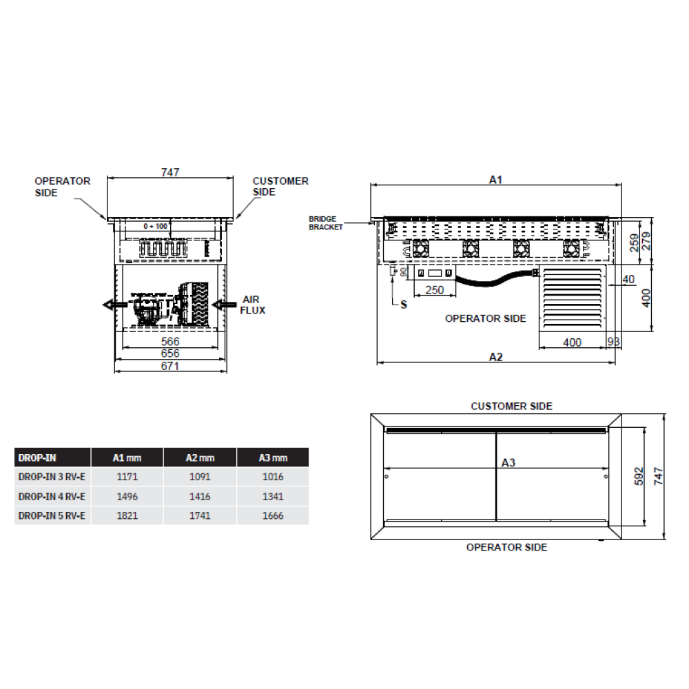 Drop-in cold well ROCAM 006INDROP5R/VE