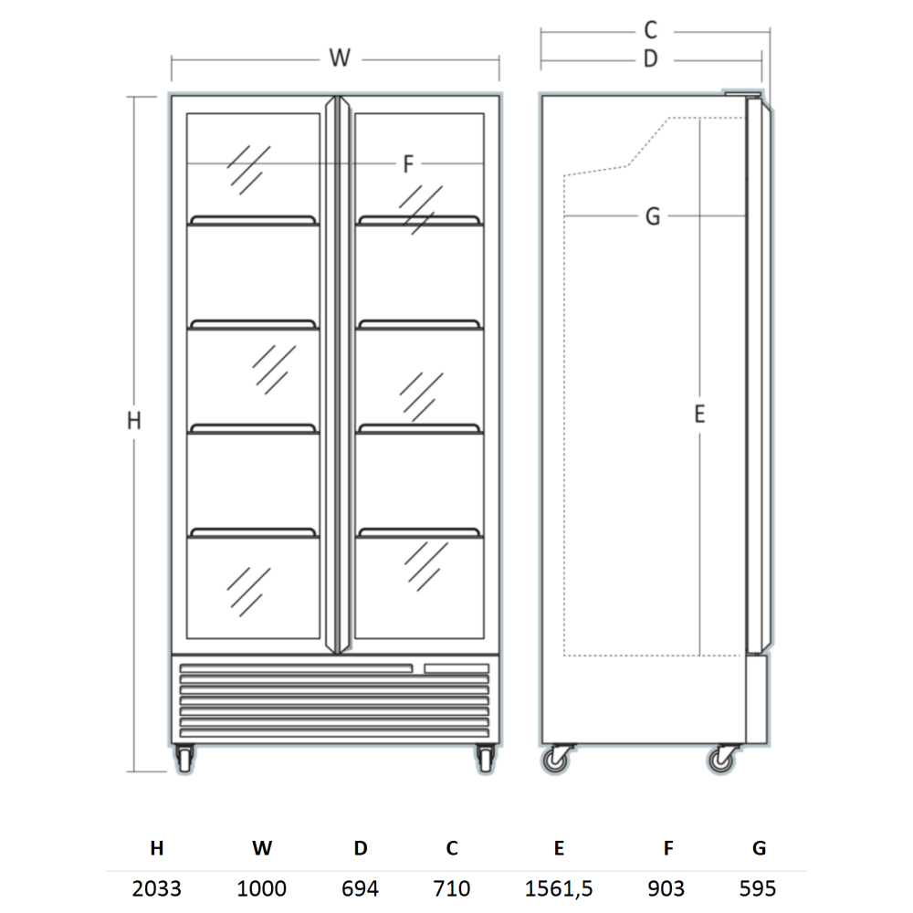 Refrigerated display cabinet SCANDOMESTIC 263111DC826BD