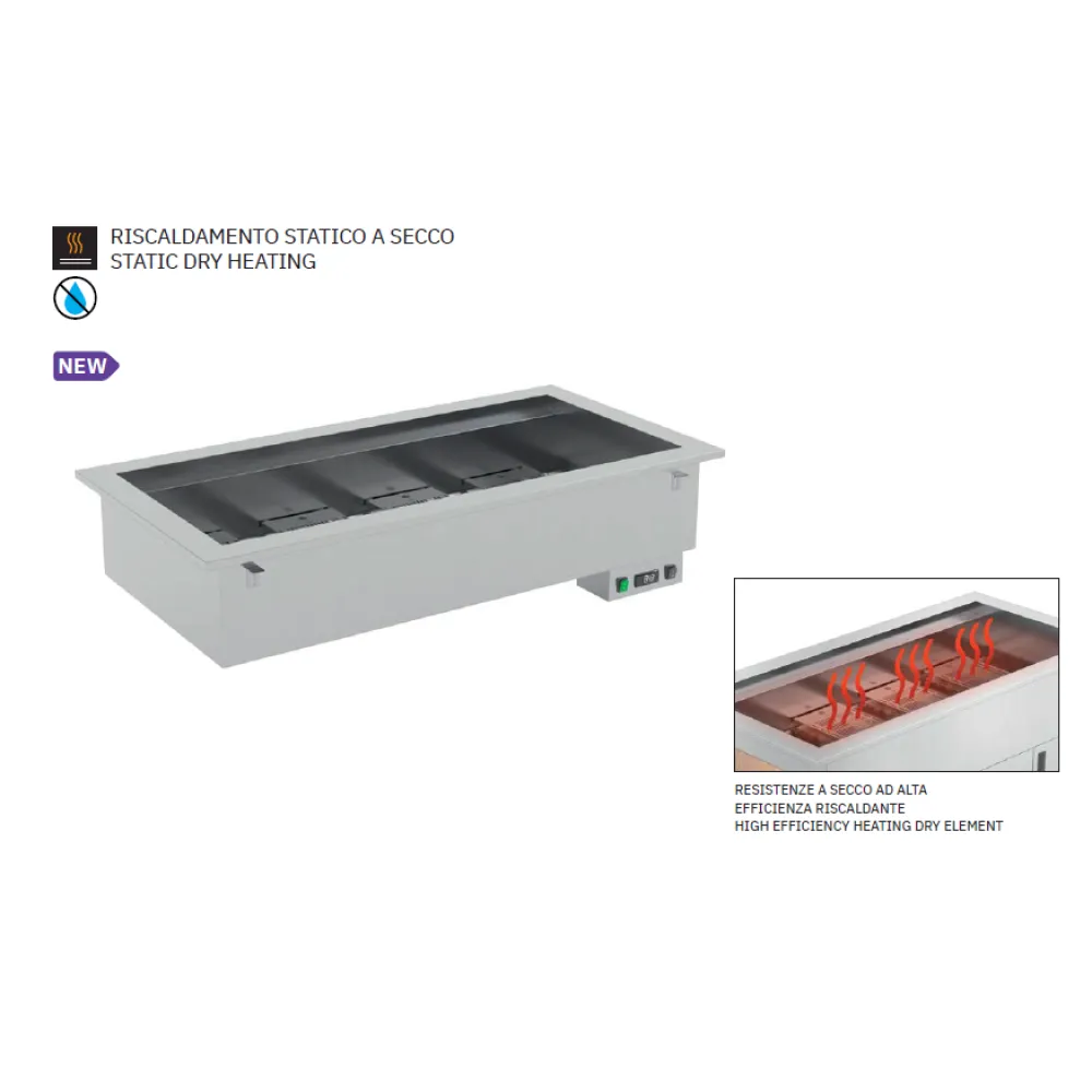 Hot drop-in bain-marie ROCAM 006INDROP3DRY