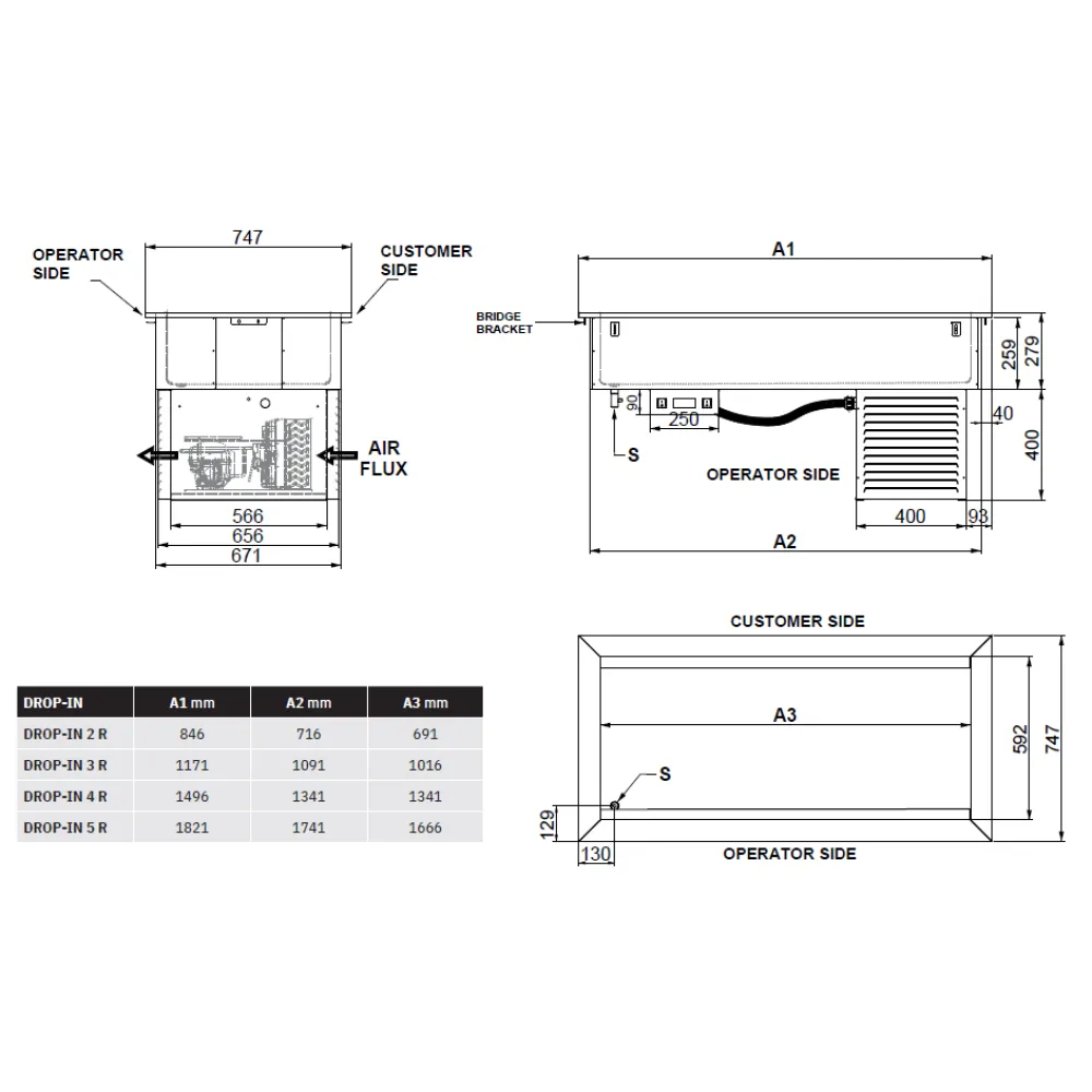 Drop-in cold well ROCAM 006INDROP4R