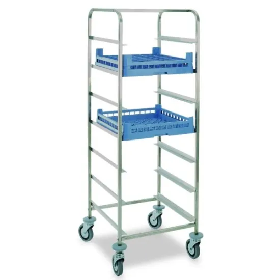 Trolley for Dishwasher Baskets with Plate Rack