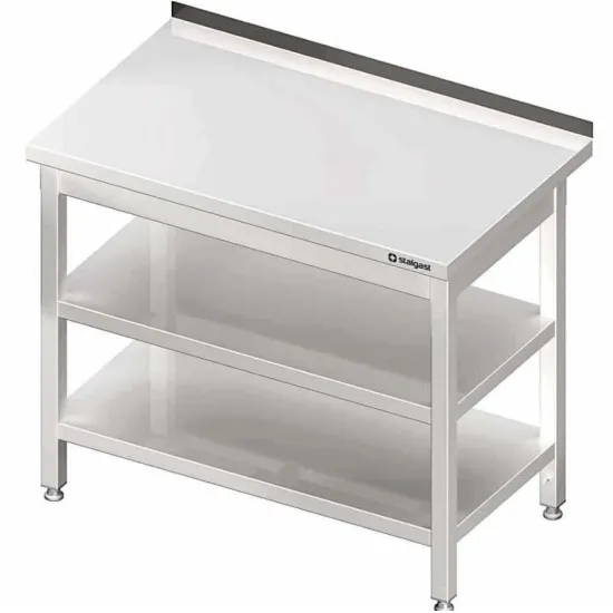Easy-Assembly Table with 2 Shelves