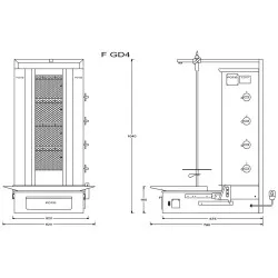 Gas gyros grill POTIS PG7402/ PG7403