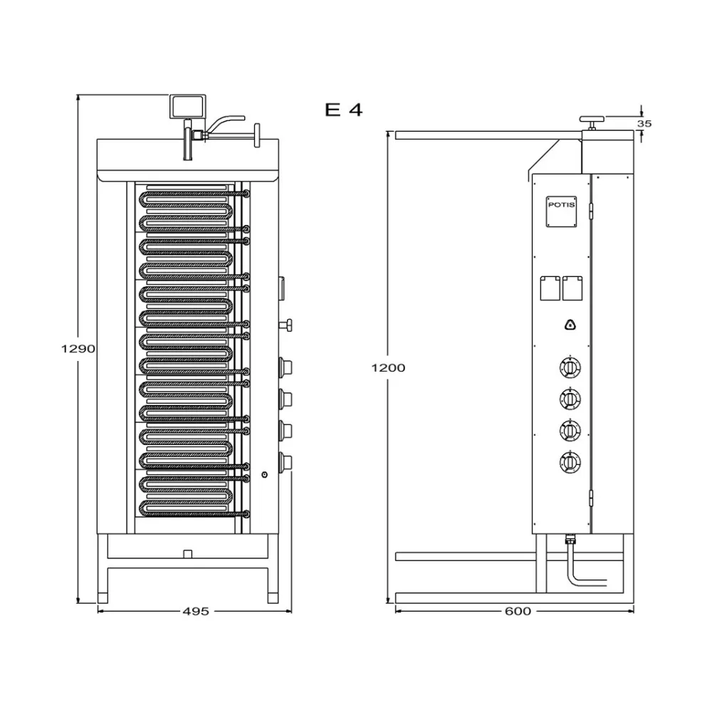 Electric gyros grill POTIS PG3401