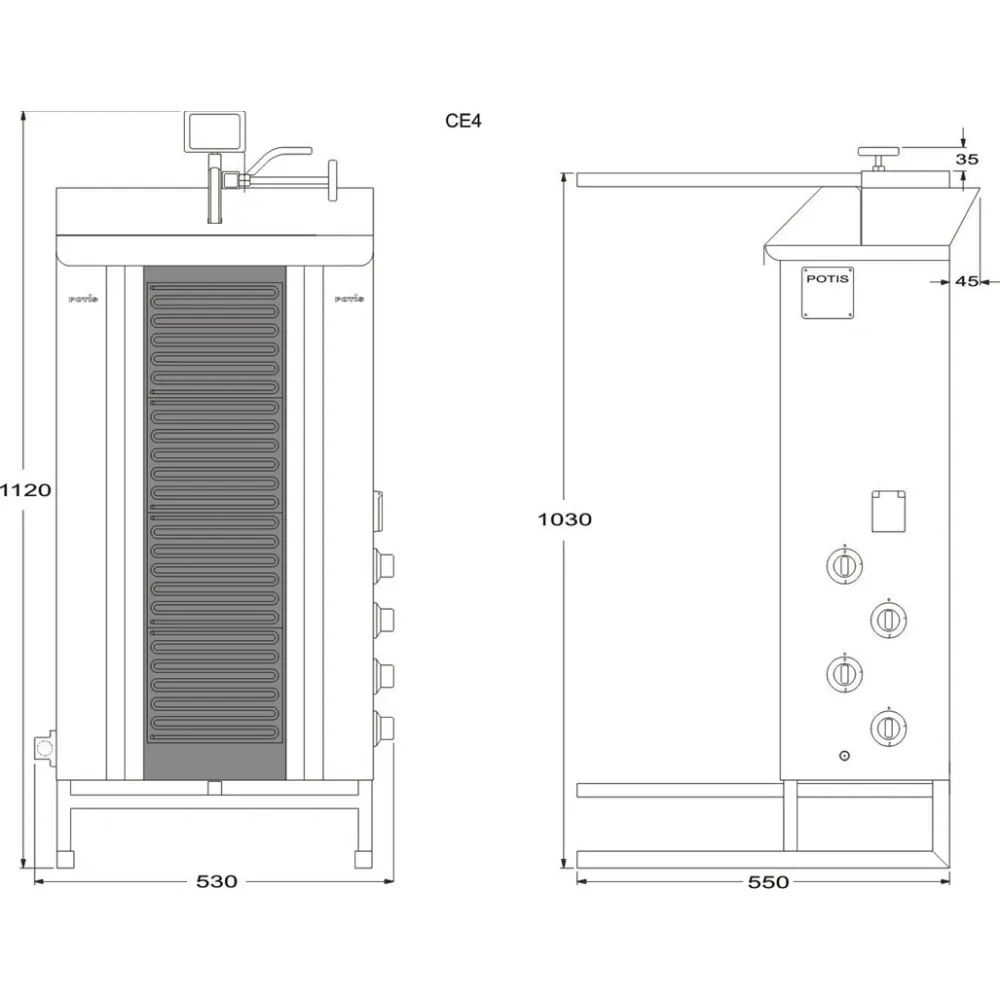Electric gyros grill POTIS PG3651