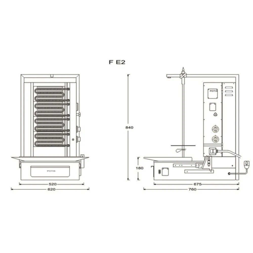 Electric gyros grill POTIS PG7650/ PG7651