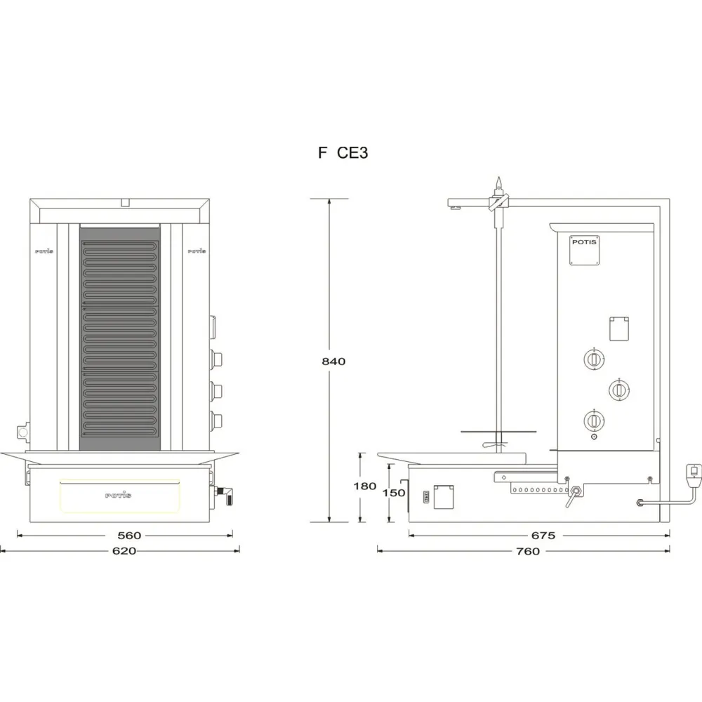 Electric gyros grill POTIS PG8551