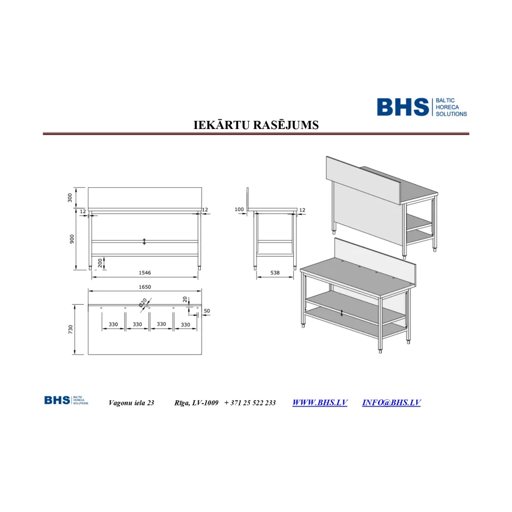 Custom refrigerated table BHS-HoReCa CK25-1054-165/730/900