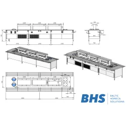 Self-service counter line 5300×1500×850 mm