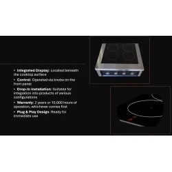 Induction cooktop Novameta Y-WIH500-2x1.85R-SP