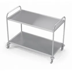 Stainless steel food transport trolley with 2 shelves Novameta BHS-VTS2-85/55/93