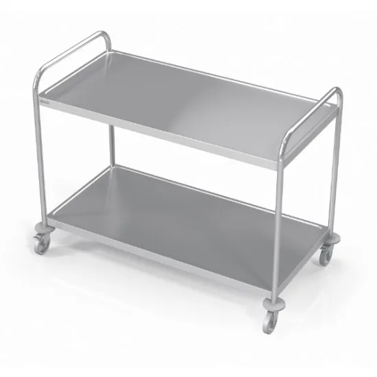 Stainless Steel Food Transport Trolleys 2 Shelves