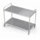 Stainless steel food transport trolley with 2 shelves Novameta BHS-VTS2-80/65/93
