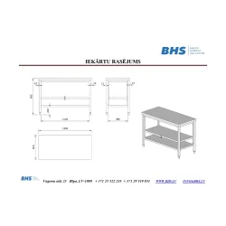 Kitchen work table BHS-HoReCa CH24-1389-130/60/90