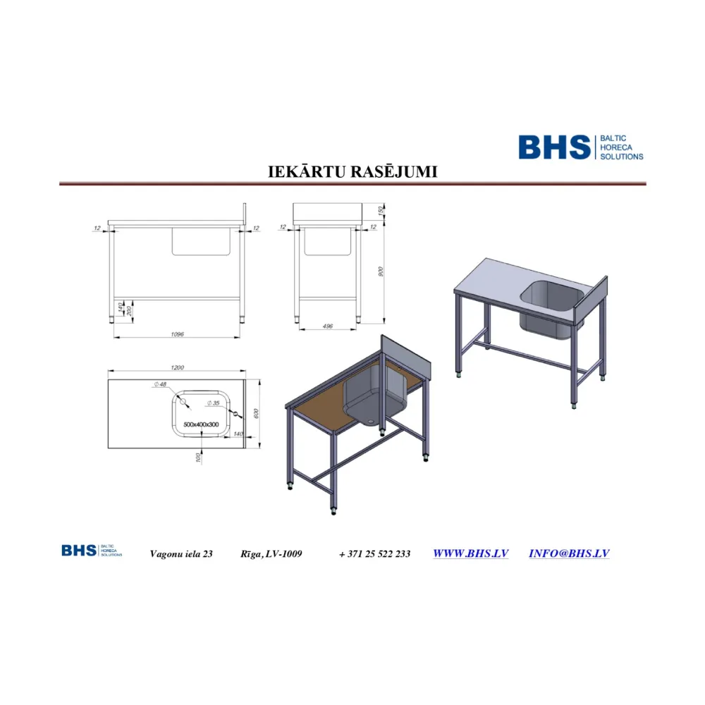 Kitchen work table BHS-HoReCa RAS116