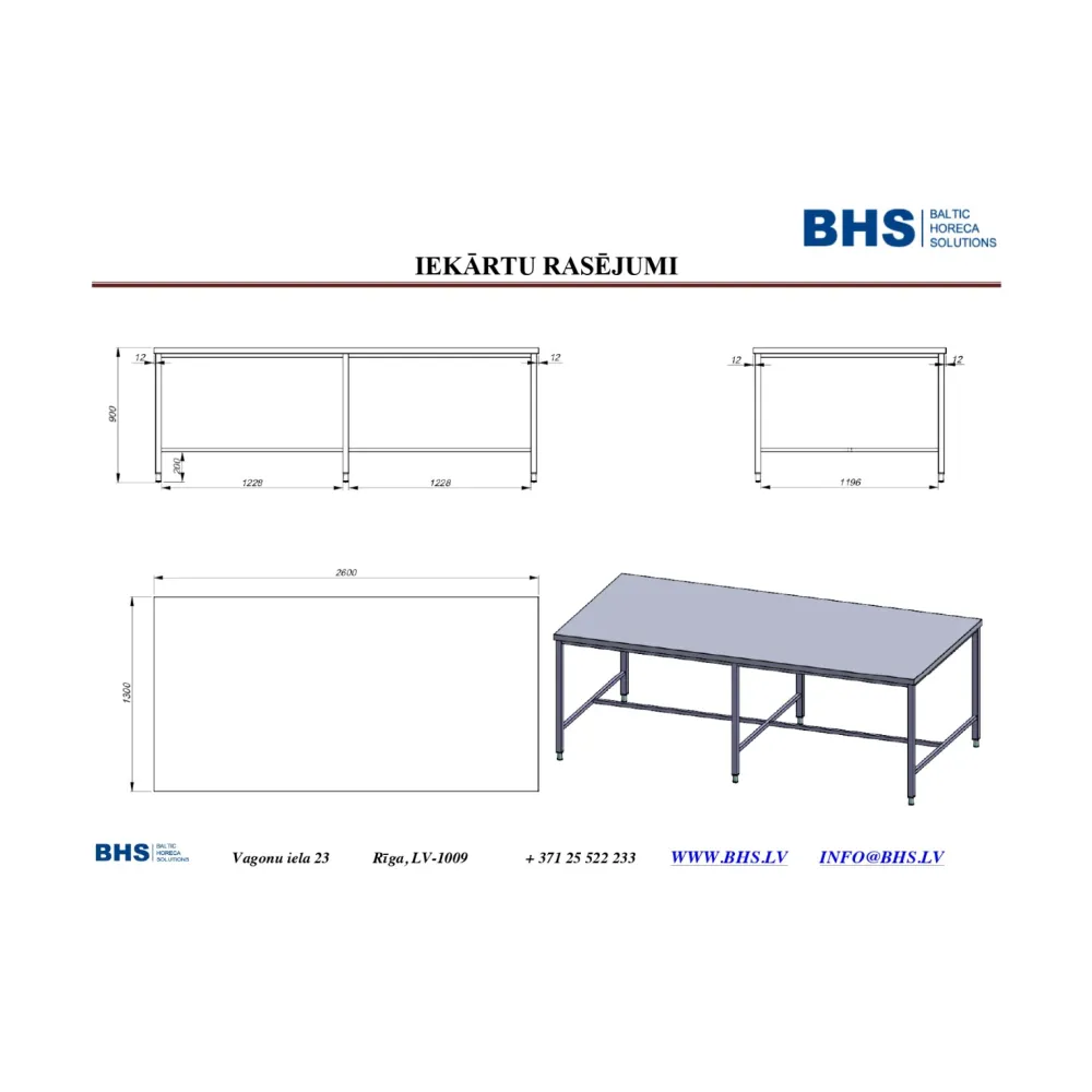 Kitchen work table BHS-HoReCa RAS118