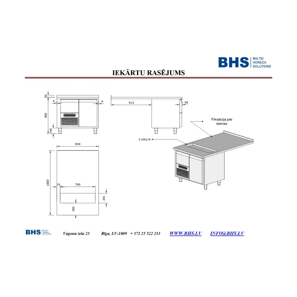 Custom refrigerated table BHS-HoReCa PR-worktable-refrigirator-1600