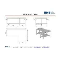 Kitchen work table BHS-HoReCa PR-worktable-2200-1400
