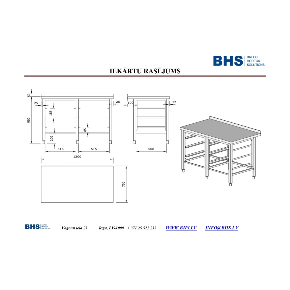 Non-standard dishwashing solution BHS-HoReCa PR-table-1200