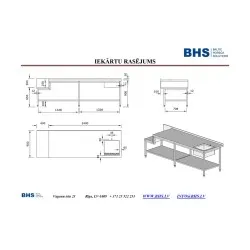 Non-standard dishwashing solution BHS-HoReCa PR-worktable-withsink-2400