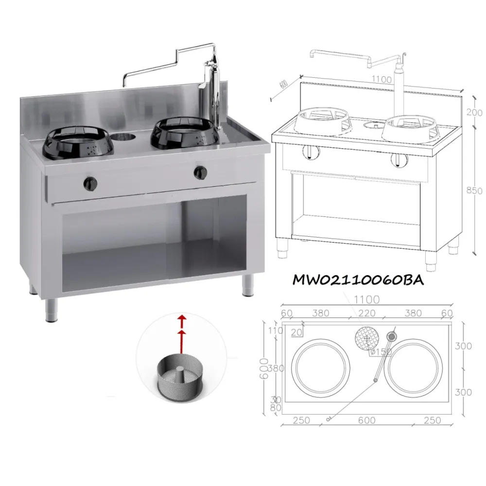 Wok cooking station CASTA MW02110060BA