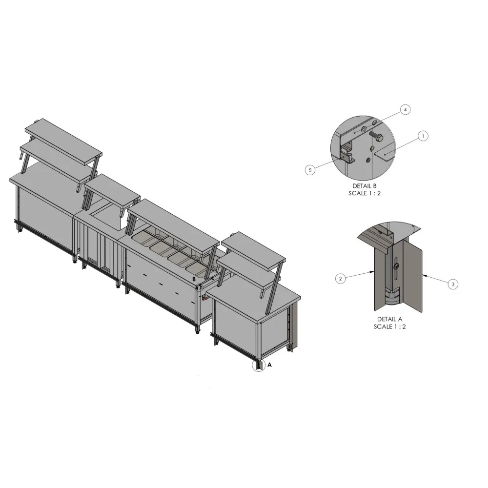 Modular system installation and drawings BHS-HoReCa RAS-MOD
