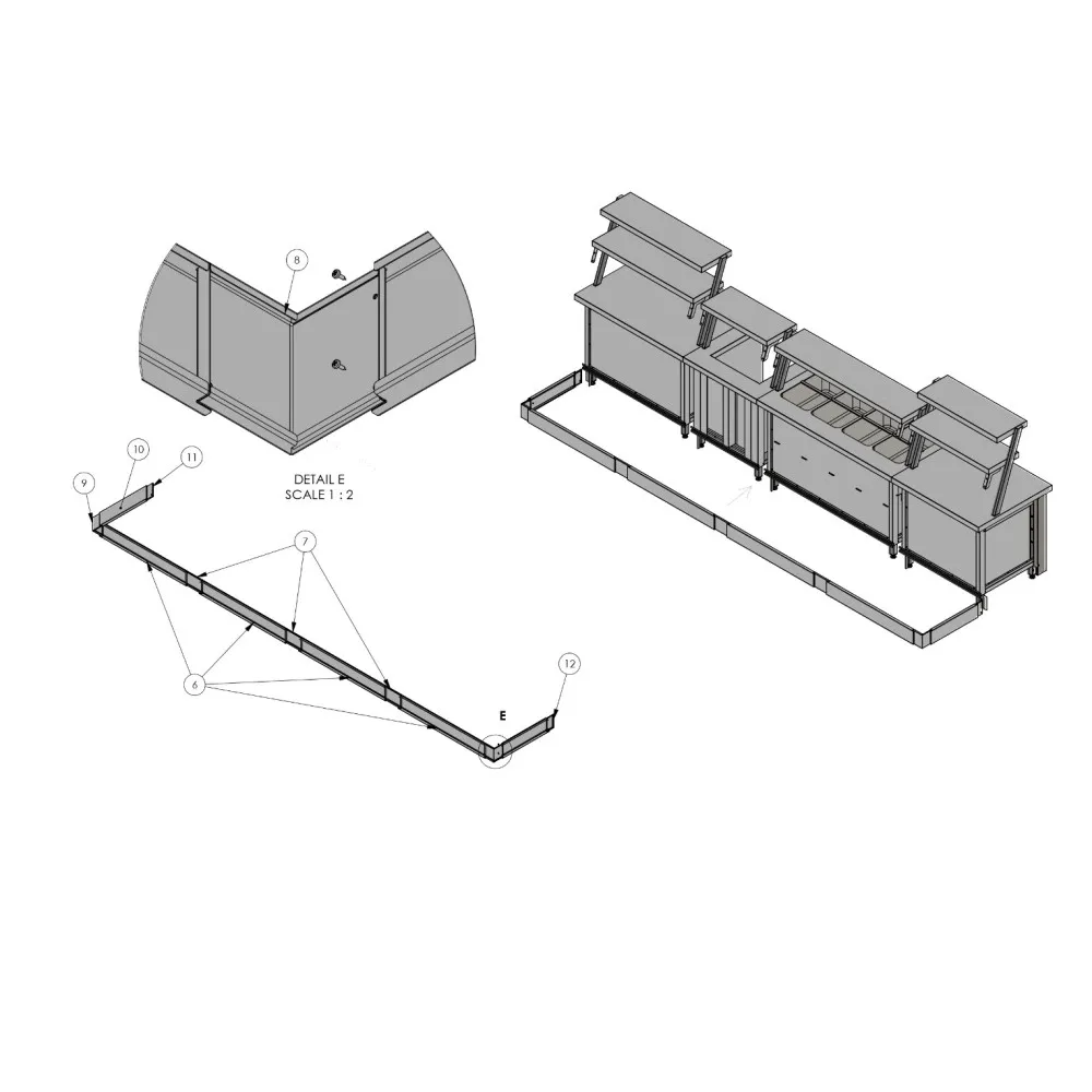 Modular system installation and drawings BHS-HoReCa RAS-MOD