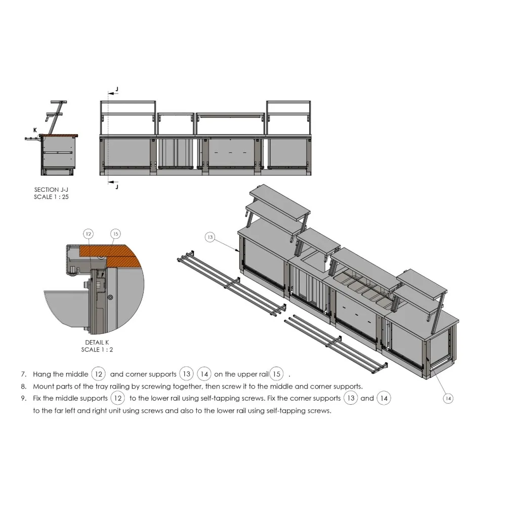 Modular system installation and drawings BHS-HoReCa RAS-MOD