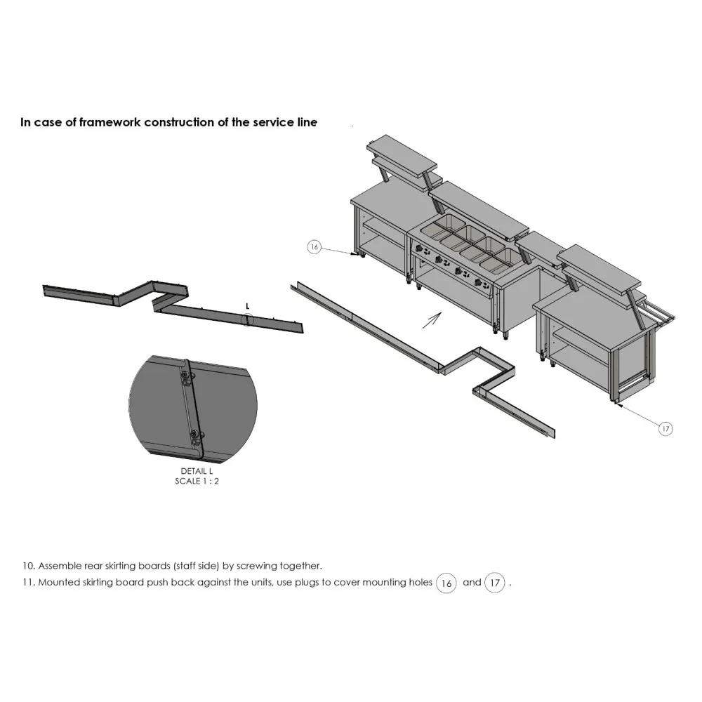 Modular system installation and drawings BHS-HoReCa RAS-MOD