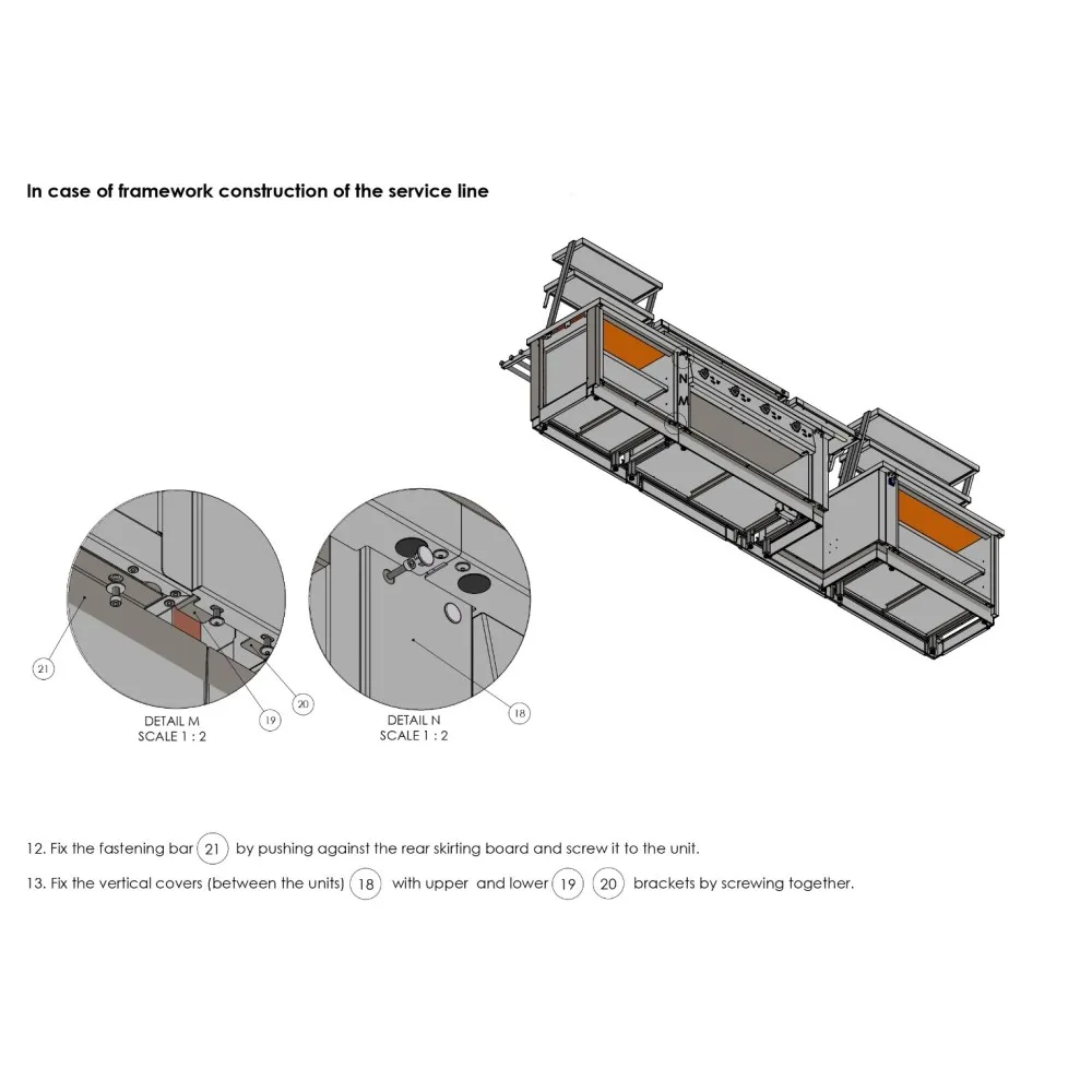 Modular system installation and drawings BHS-HoReCa RAS-MOD