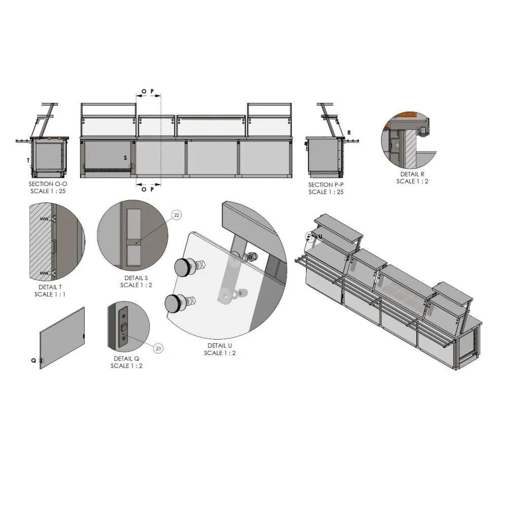 Modular system installation and drawings BHS-HoReCa RAS-MOD