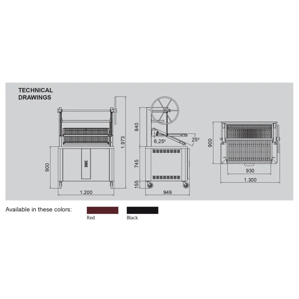 Charcoal lift grill KOPA CO-P120S