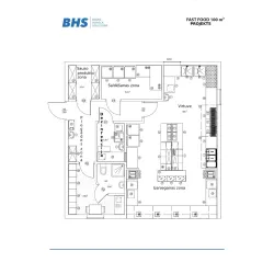 Fast food design drawing 100 m² BHS-HoReCa RAS-FastFood100m2
