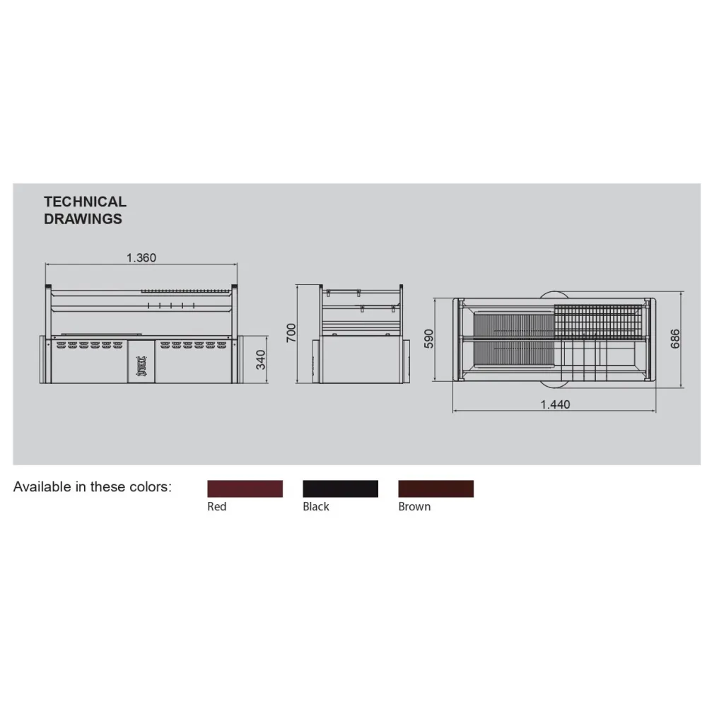 Japanese-style charcoal grill KOPA CO-R120T