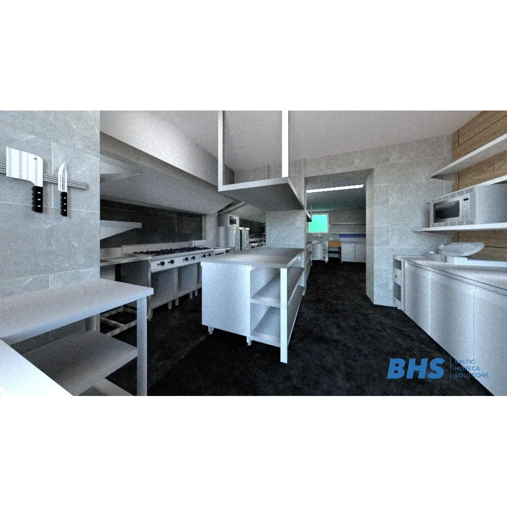 3D design drawing of a café kitchen BHS-HoReCa RAS2080