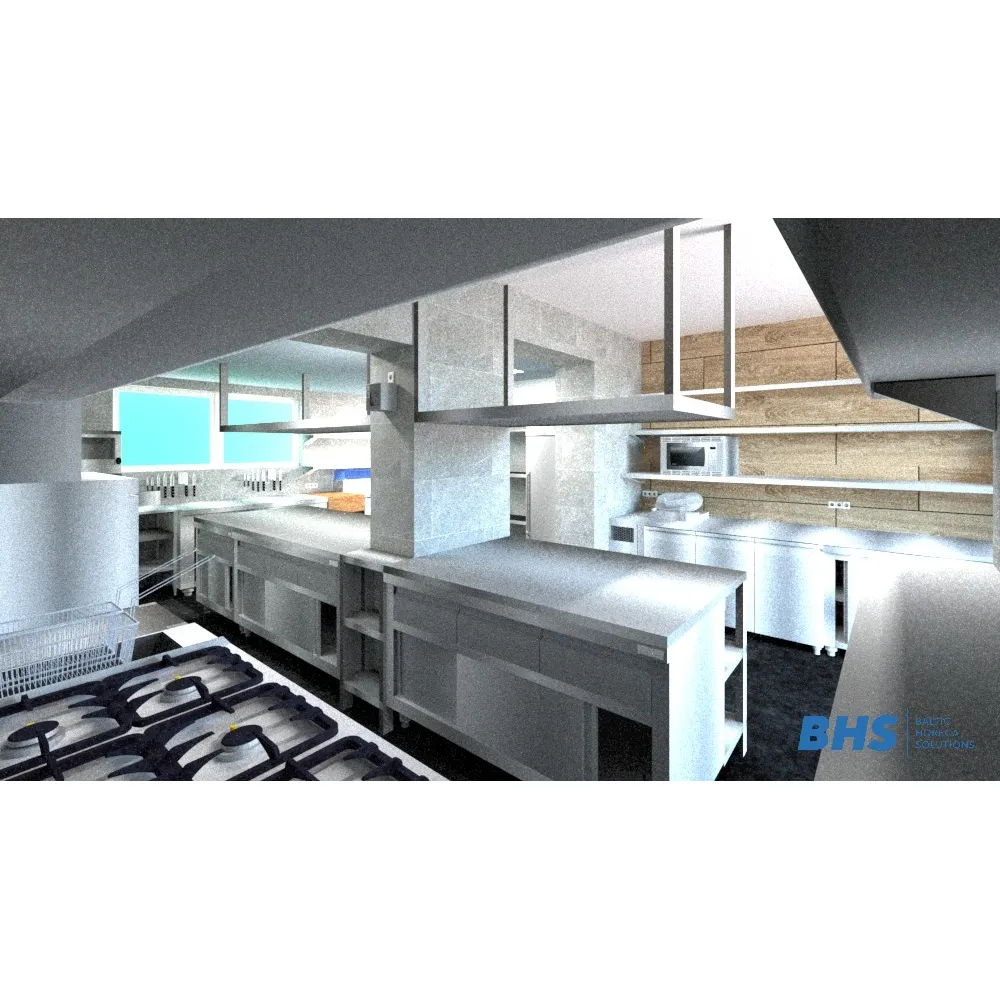 3D design drawing of a café kitchen BHS-HoReCa RAS2080