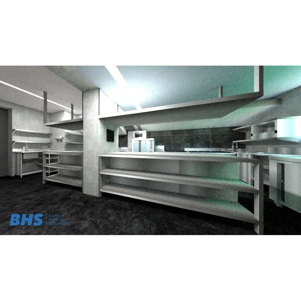 3D design drawing of a café kitchen BHS-HoReCa RAS2080