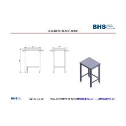 Fast-Food Worktop for Professional Kitchens, 600 x 500 x 900 mm