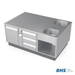 Custom island worktable with sinks BHS-HoReCa NN39