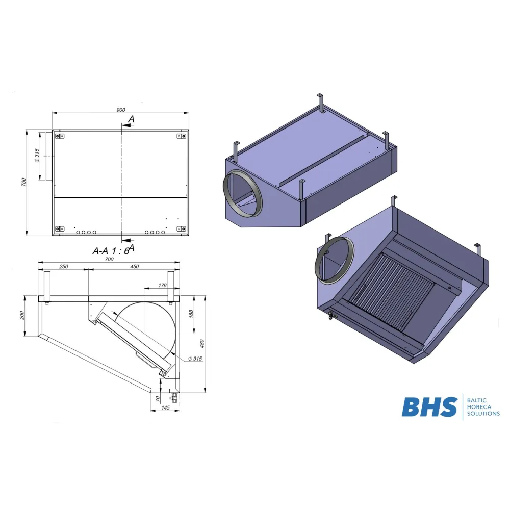 Custom cooker hood BHS-HoReCa NN80