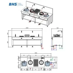 Wok cooking station BHS-HoReCa MW2500BA
