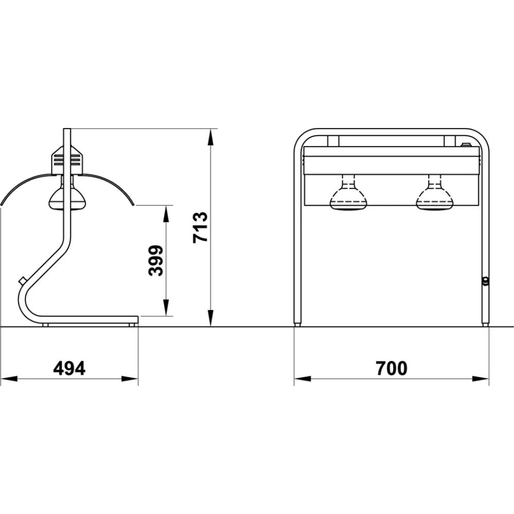 Food service area lamp ROCAM 03600AL2REDIN