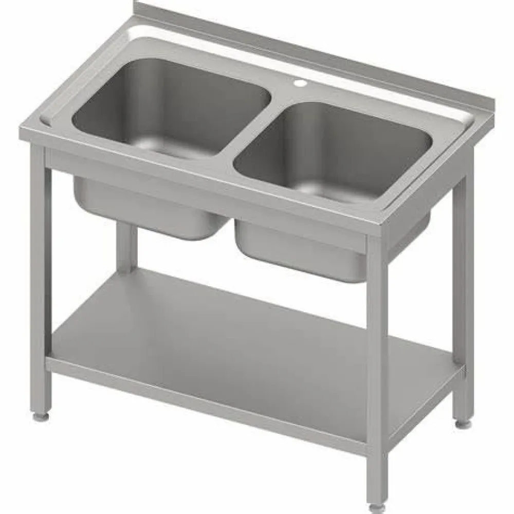 Easy-to-assemble table with 2 sinks GREDIL 954587120
