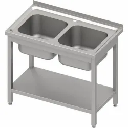 Easy-to-assemble table with 2 sinks GREDIL 954586100