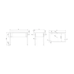 Easy-to-assemble table with basin, depth 700 mm GREDIL 951337080