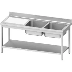Easy-to-assemble table with 2 sinks GREDIL 954596140