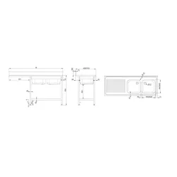 Pre-wash table with sink GREDIL 954897120