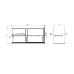 Easy-to-assemble wall cabinet, depth 400 mm GREDIL 951724140