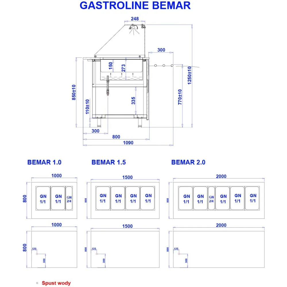 Hot display counter for canteens IGLOO GL107-BEMAR
